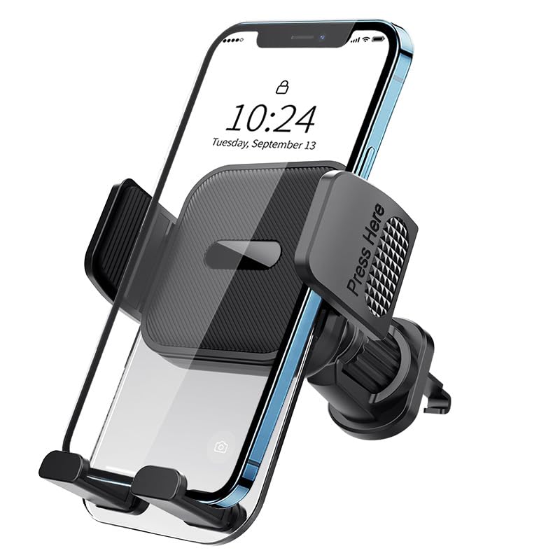 Novake Car Phone Holder Vent - Upgraded Spring Clip [Big Phone Friendly] Air Vent Cell Phone Mount For Car Hands Free Automobile