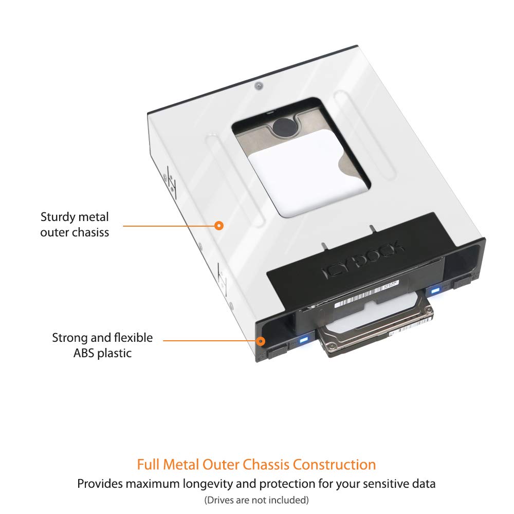 ICY DOCK Tray-Less SATA SSD/HDD Docking Enclosure for 5.25" Drive Bay | Model MB795SP-B | Compatible with 2.5" & 3.5