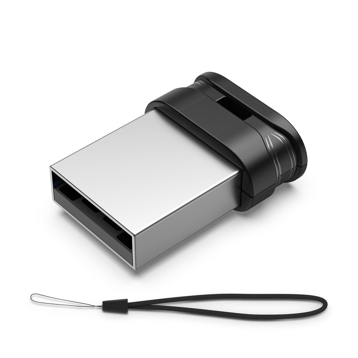 Raoyi 64Gb Usb Flash Drive, Usb 2.0 Mini Fit Memory Stick Ultra Slim Thumb Drive Jump Drive Zip Drive Pen Drive With Lanyard Black
