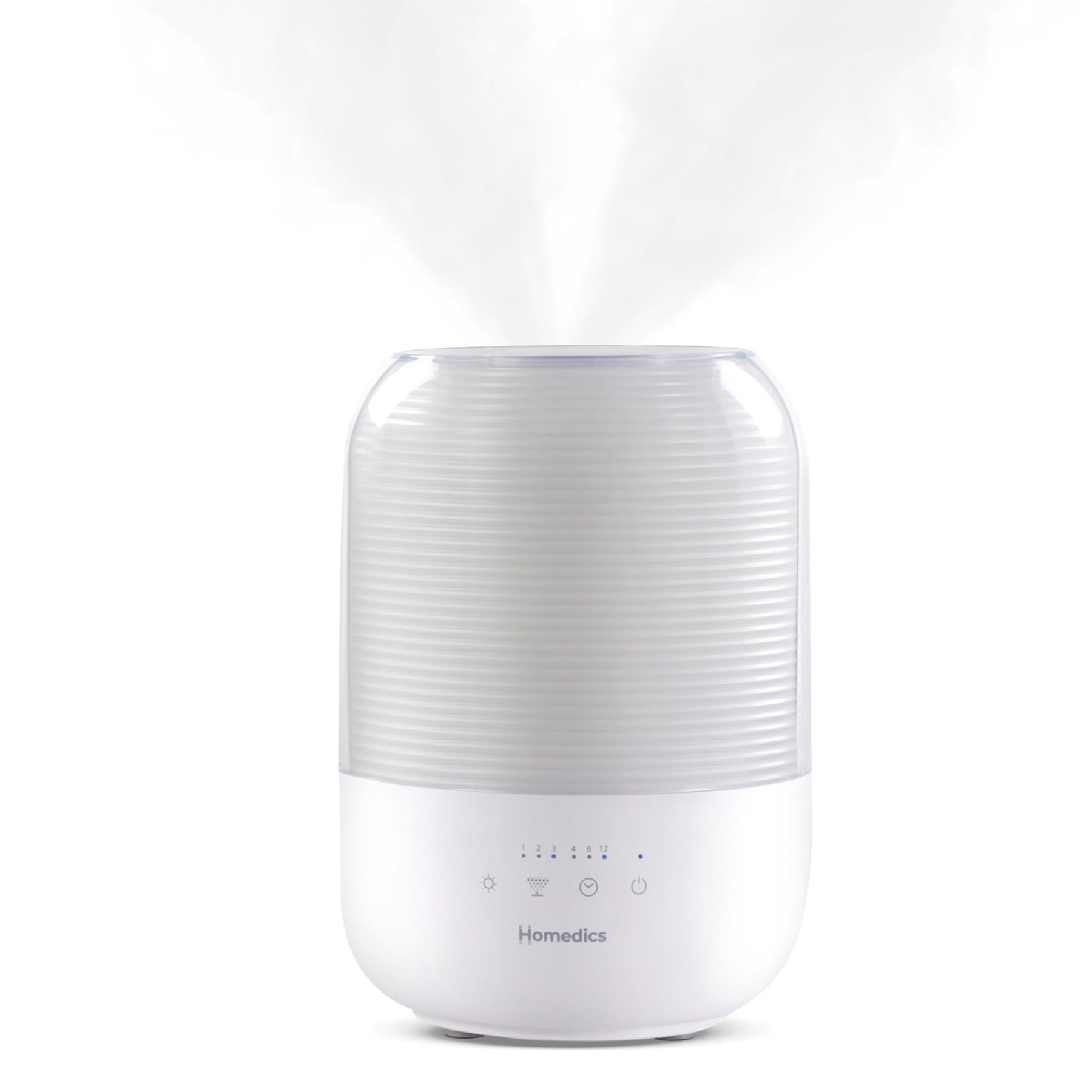 Homedics Ultrasonic Cool Mist Humidifier, Top-Fill 3L Water Tank, Covers 395 sq. ft, 35-Hour Runtime, 3 Mist Settings, Clean Tan