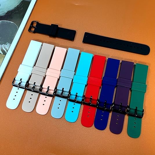 10Pack Bands Compatible For Donerton P22 P32 P36/Kalinco P22 Replacement Watch Straps 20Mm Classic Soft Silicone Breathable Quic