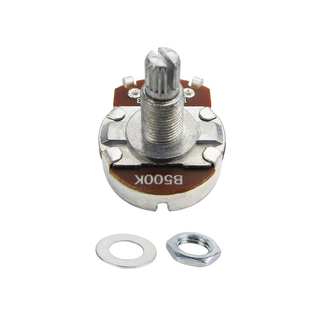 Fleor 2Pcs Full Size Guitar Tone Pot 18Mm Shaft Linear Taper Guitar Potentiometer B500K