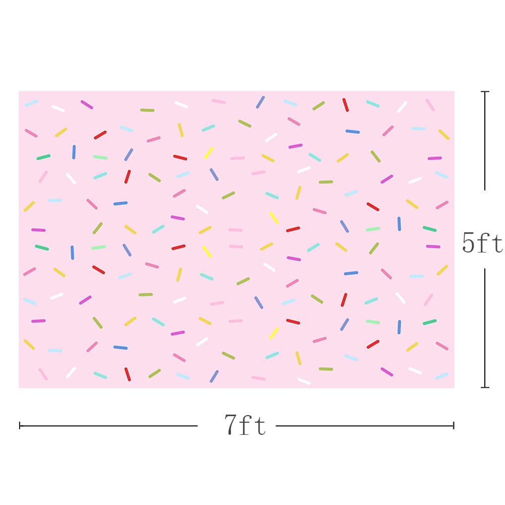Mehofond Donut Birthday Party Decoration Pink Girl Baby Shower Banner Photo Studio Background Sprinkles Donut Grow Up Confetti P