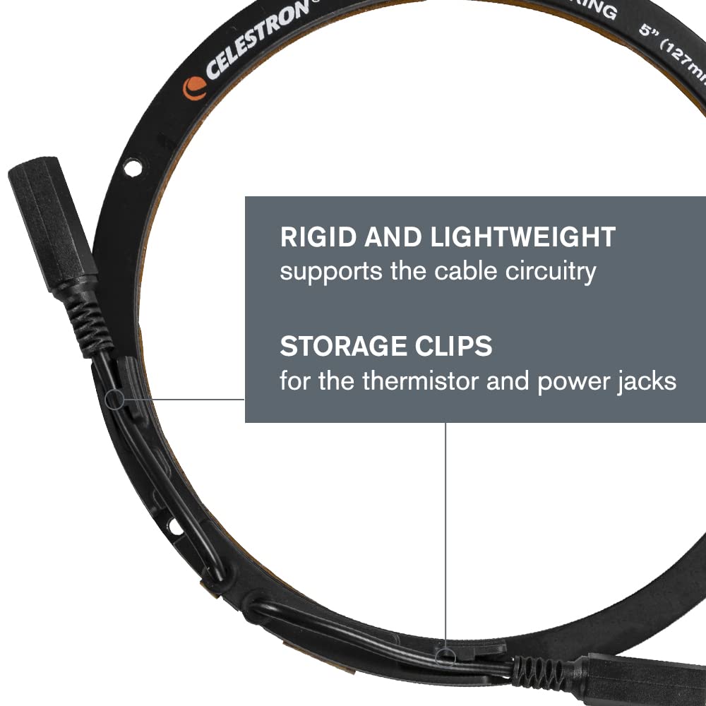 Celestron   Dew Heater Ring   Aluminum Dew Prevention   Compatible 5    Schmidt Cassegrain Telescope Black
