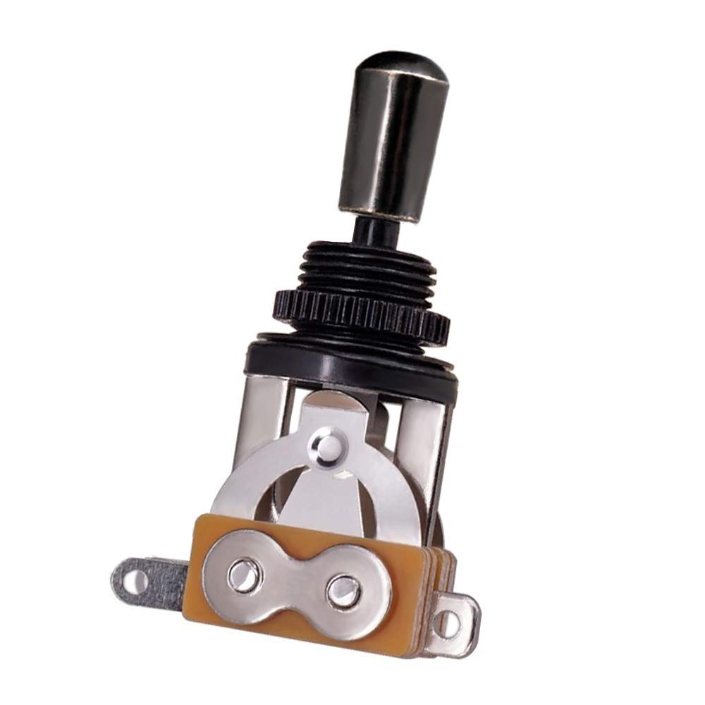 Black Electric Guitar 3 Way Toggle Switch Pickup Selector Switch with Brass Tip Knob