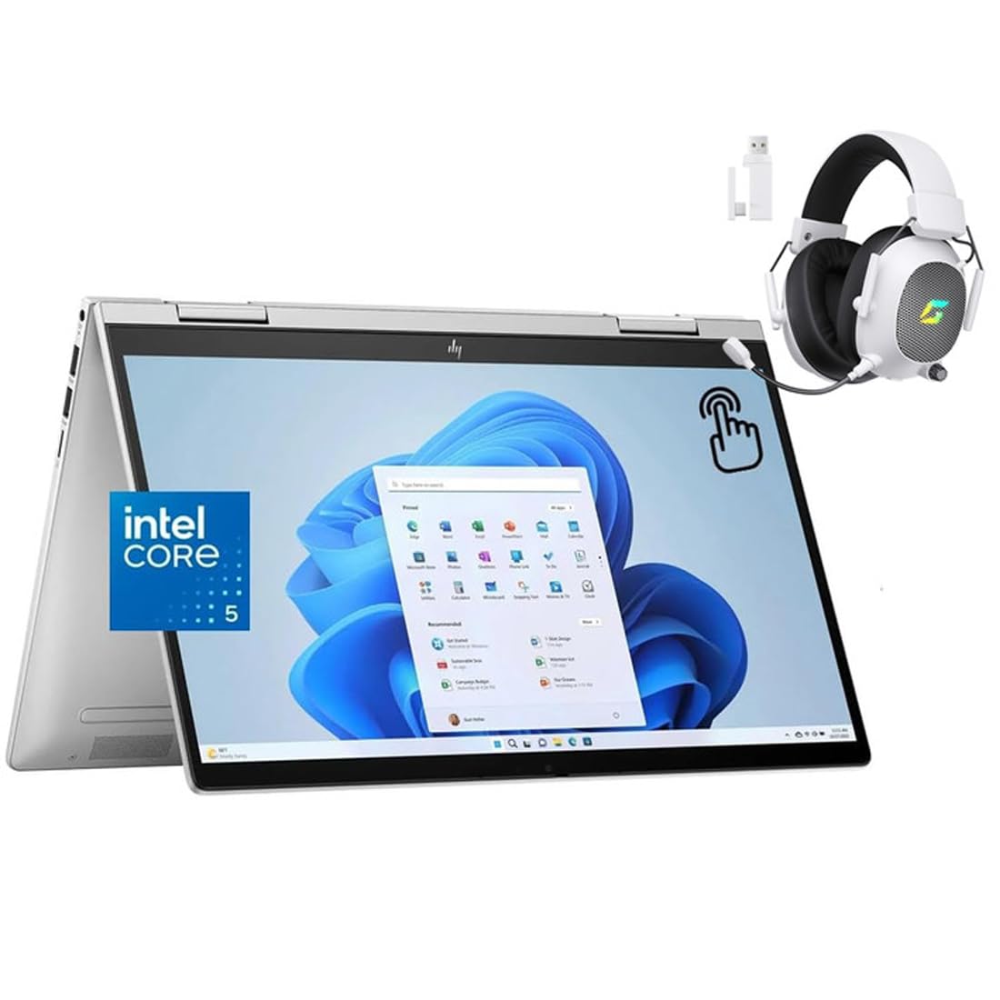 HP Envy x360 2-in-1 Touchscreen Laptop, 14 FHD, 10-Core Intel Core 5 120U (Beats i7-1255U), 8GB RAM, 512GB SSD, FP Reader, Backl