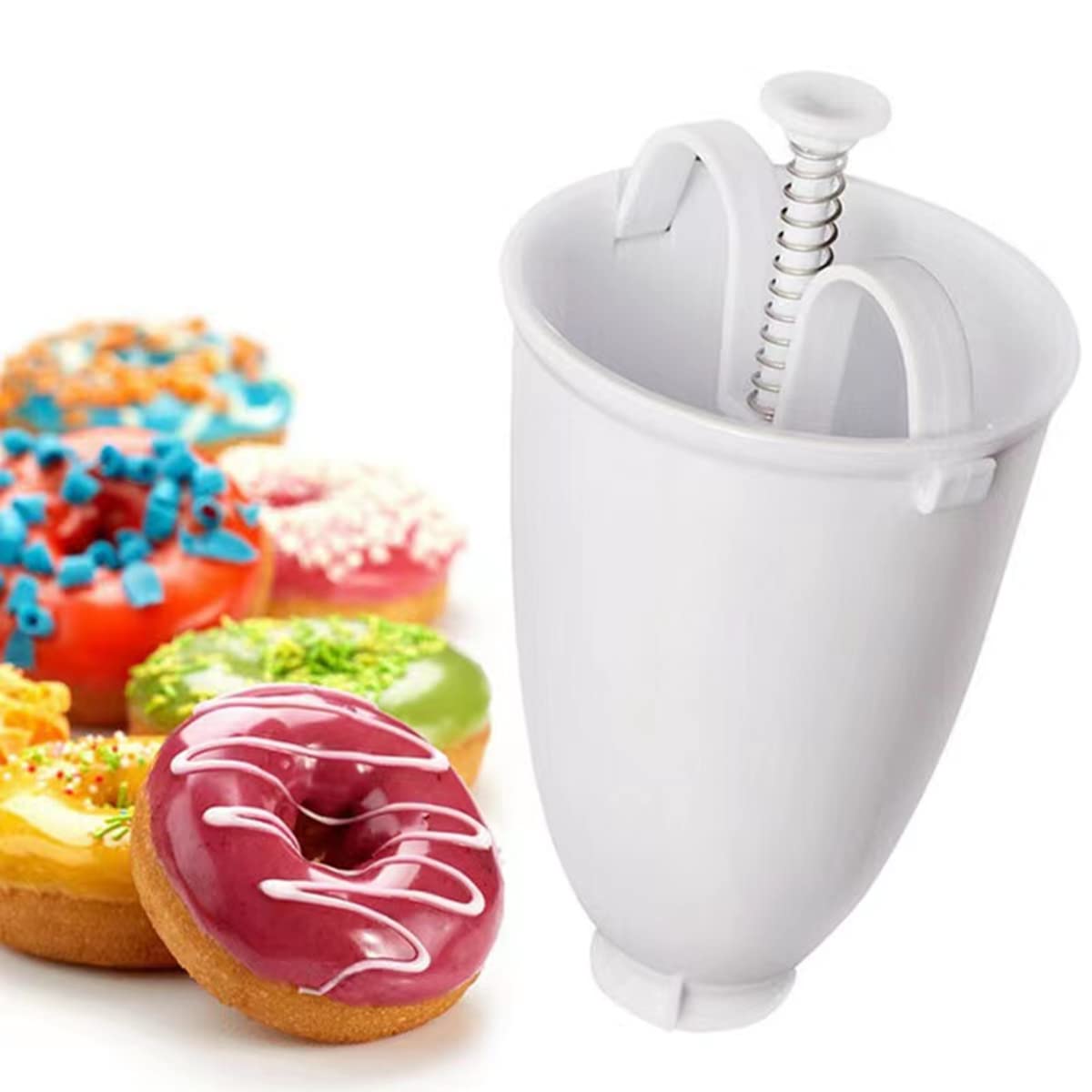 Hand-squeezed Dessert Baking Mold,Plastic Doughnut Donut Maker Machine Mold DIY Tool Kitchen Pastry Making Bake Ware Stainless S