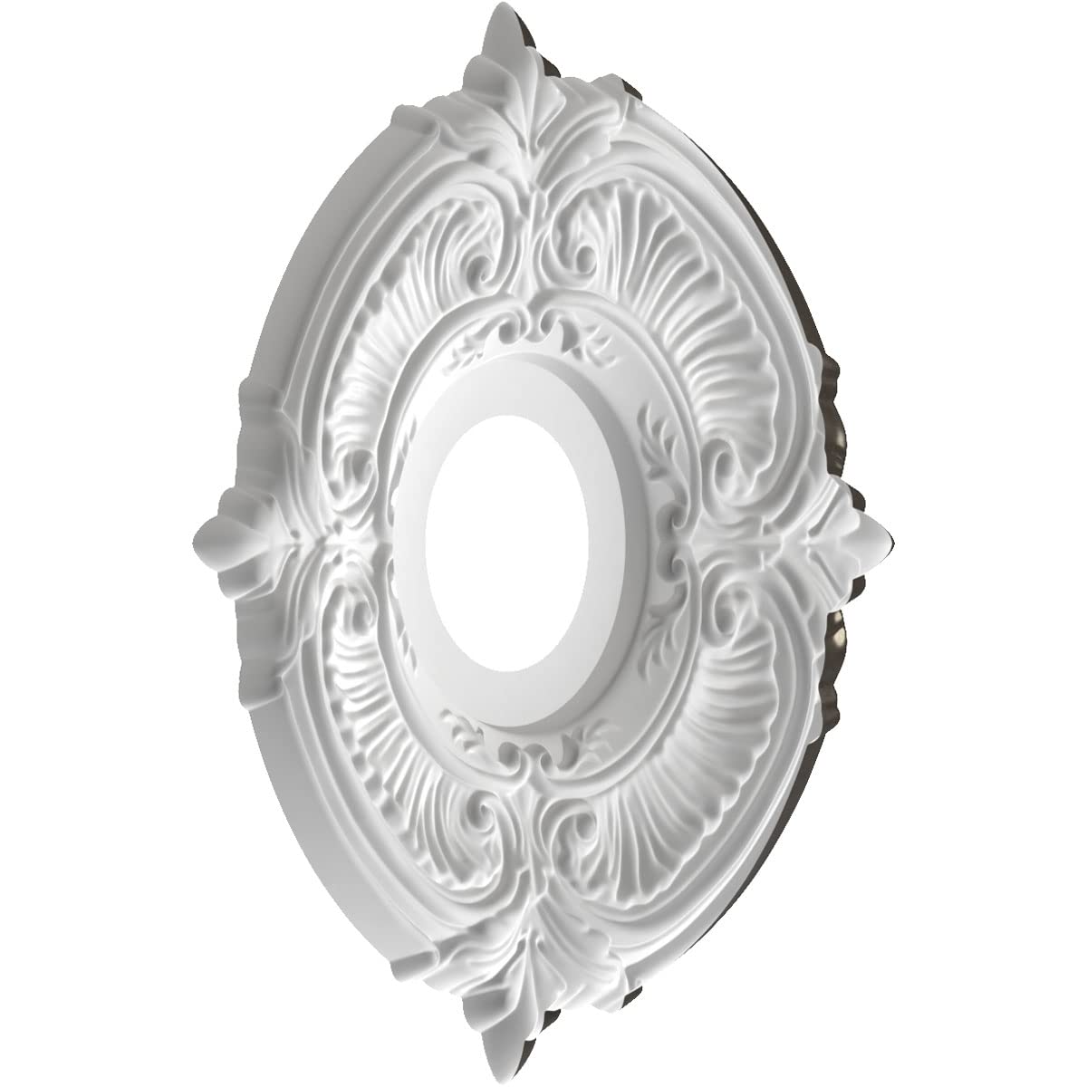 Ekena Millwork Cmp13Atcch Attica Thermoformed Pvc Ceiling Medallion (Fits Canopies Up To 5''), 13''Od X 3 1/2''Id X 3/4''P, Meta