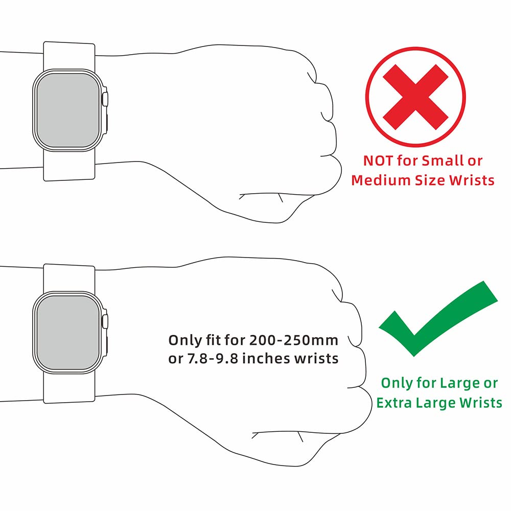 Cinors Xxl Leather Band Compatible With Apple Watch Ultra2 49Mm 45Mm 44Mm 42Mm Mens Women Extra Long Vintage Strap Xl Dressy Ban