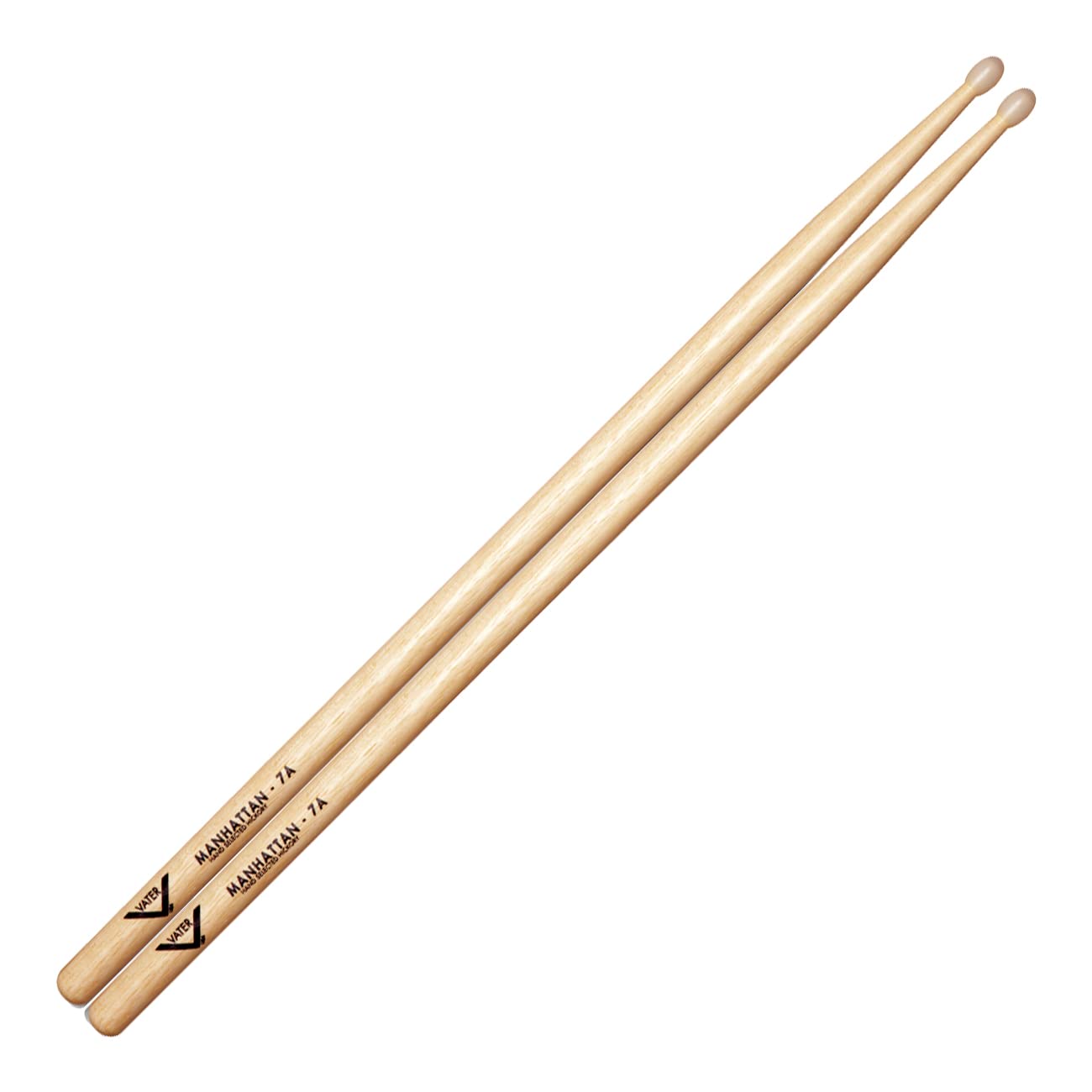 Vater 7A Nylon Tip Hickory Drum Sticks, Pair