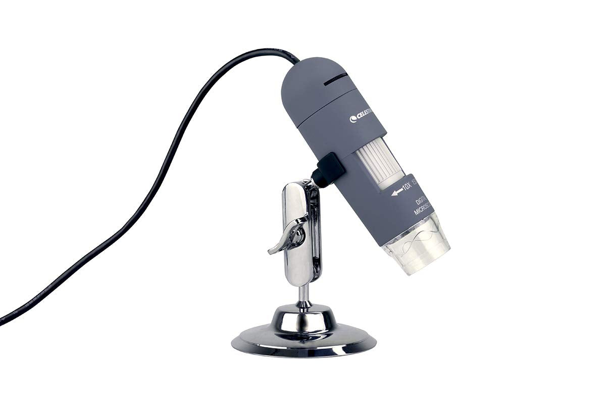 Celestron Deluxe Handheld Digital Microscope, Capture Your Discoveries, (44302 C), Grey