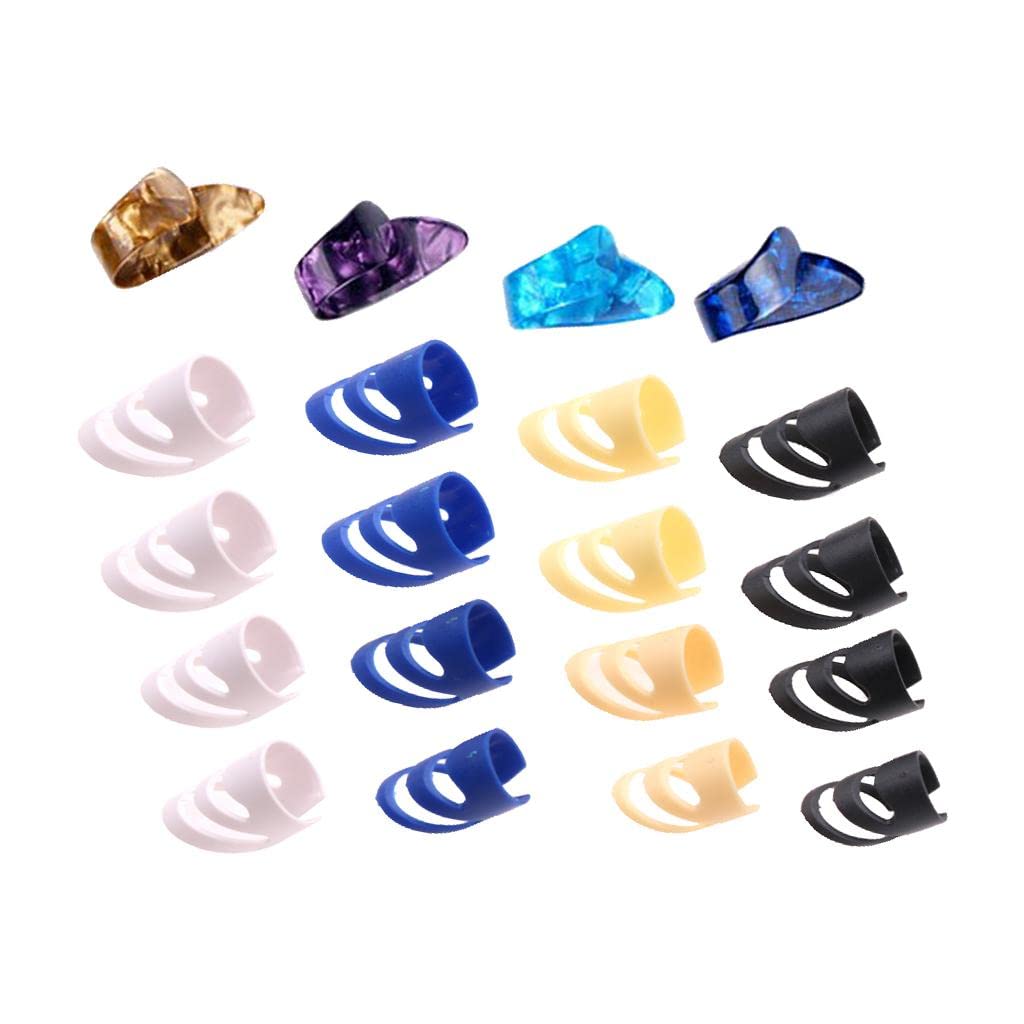 Atorse 4Pcs Guitar Finger Thumb Picks +16 Pcs Finger Picks For Guitar Players