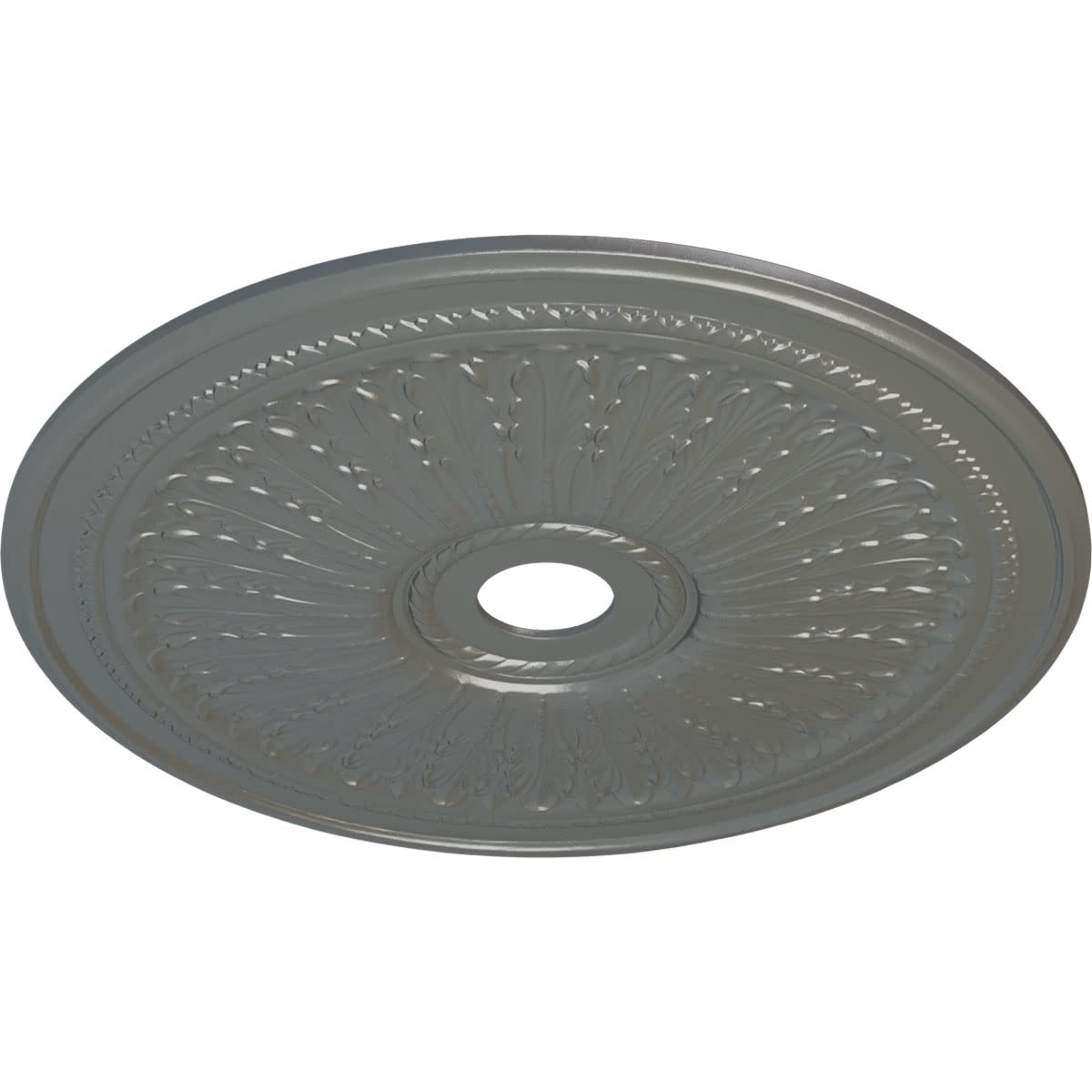 Ekena Millwork Cm29Oasls Oakleaf Ceiling Medallion, 29 1/8''Od X 3 5/8''Id X 1''P, Hand Painted Silver