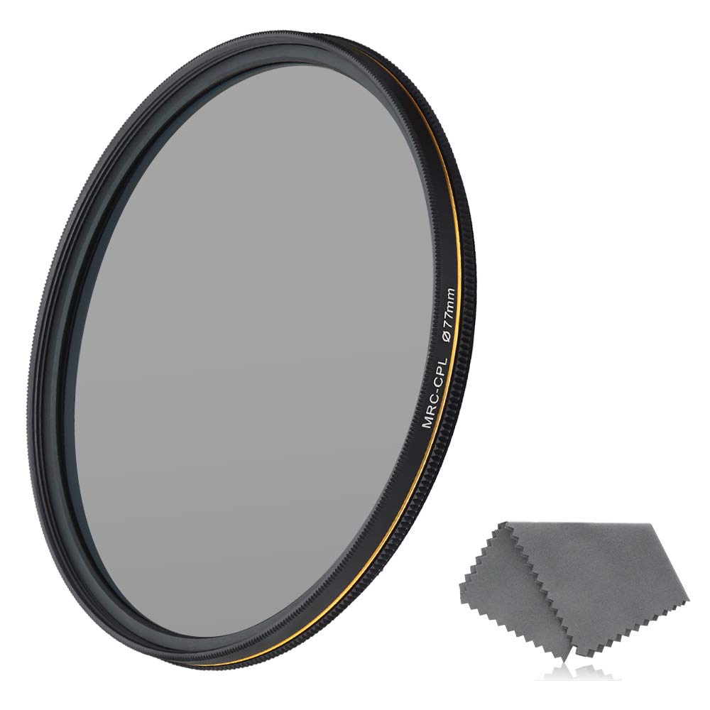 Lenskins 77Mm Cpl Circular Polarizing Filter, 30 Layer Multi Resistant Nano Coated Polarizer Filter With Hd Optics Glass, Ultra