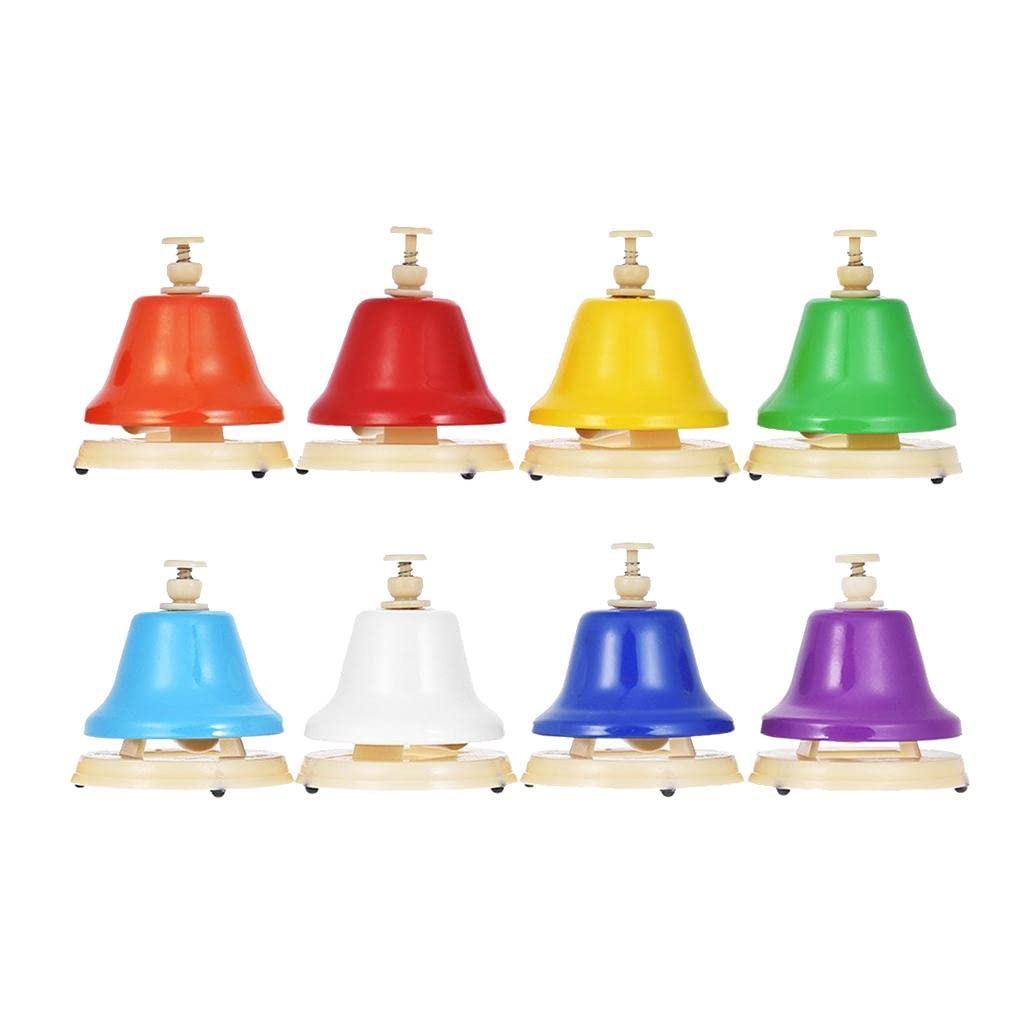 Generic Colorful 8 Note Hand Bell Rhythm Toy Alter Distinct Tone Bell for Beginner