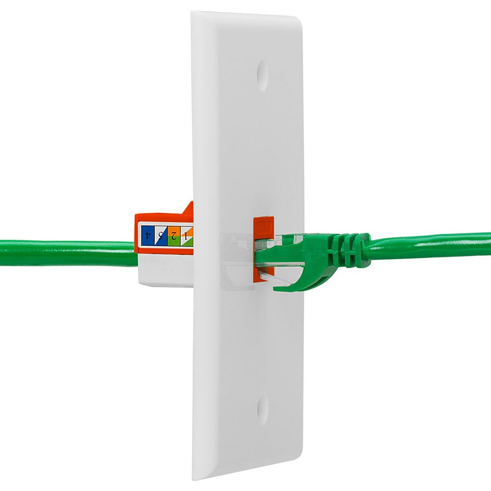 Cmple   Cat6 Punch Down Keystone Insert Jack Adapter Rj45 Cat6 Punch Down Network Female Keystone Connector For Modems Desktops