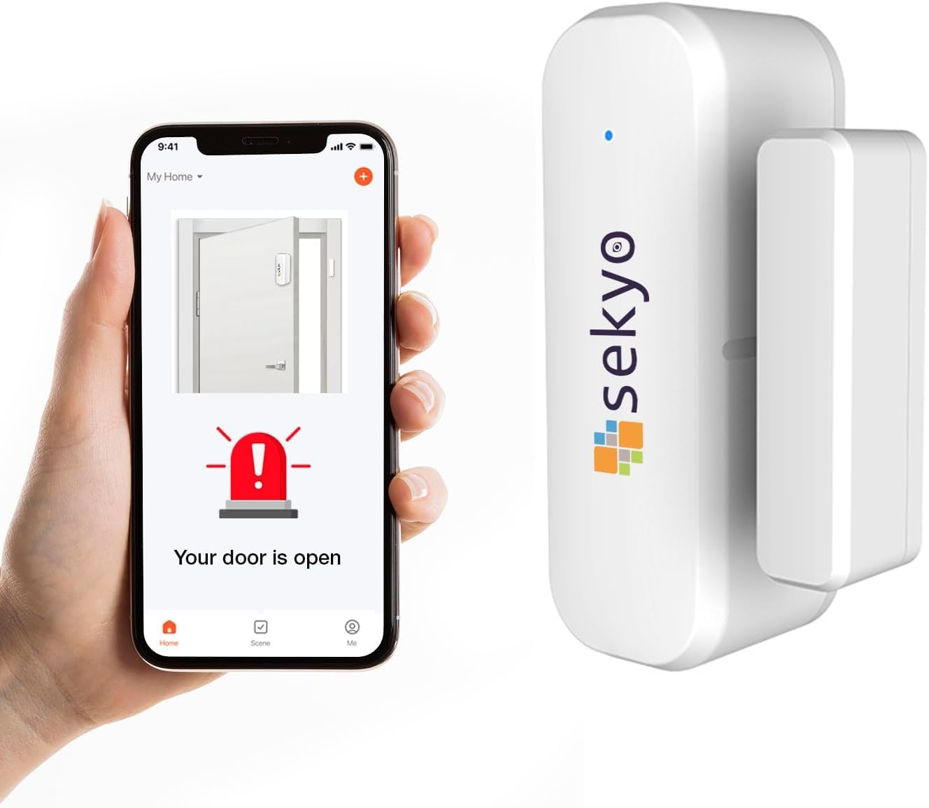 (4 Qty) Smart Wifi Door & Window Sensor For Home| No Hub Required | Free App Alert, Works With Tuya Smart Life Devices, Compatib