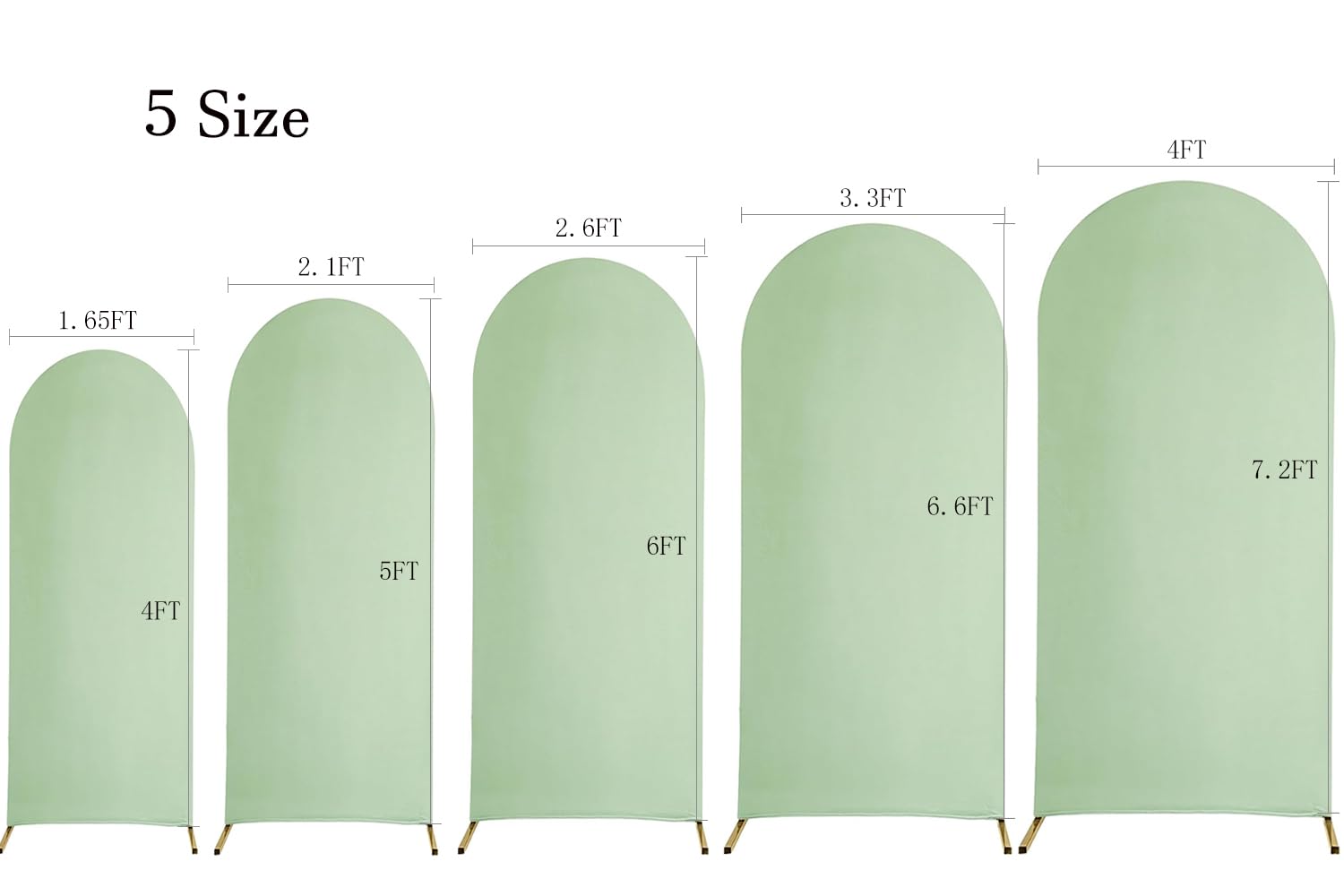 Jkdmjf 6Ft Sage Green Arch Backdrop Cover Spandex Fitted Arch Backdrop Stand Cover For Wedding Reception Birthday Party Baby Sho