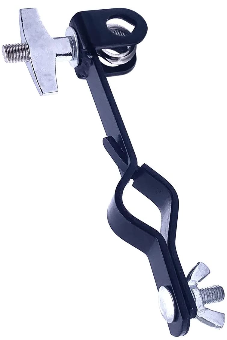 Tuoren Cowbell Holder Clamp Drum Set Mounting Clamp Bracket For Jam Blocks Tambourine Cymbal Black Powder Coated Steel
