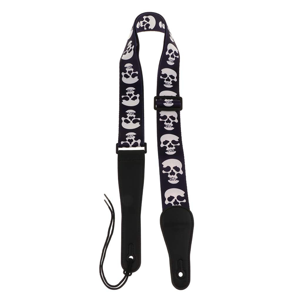 Cyruss Denim Polyester Guitar Strap with PU Leather Ends for Acoustic Folk Guitar Bass