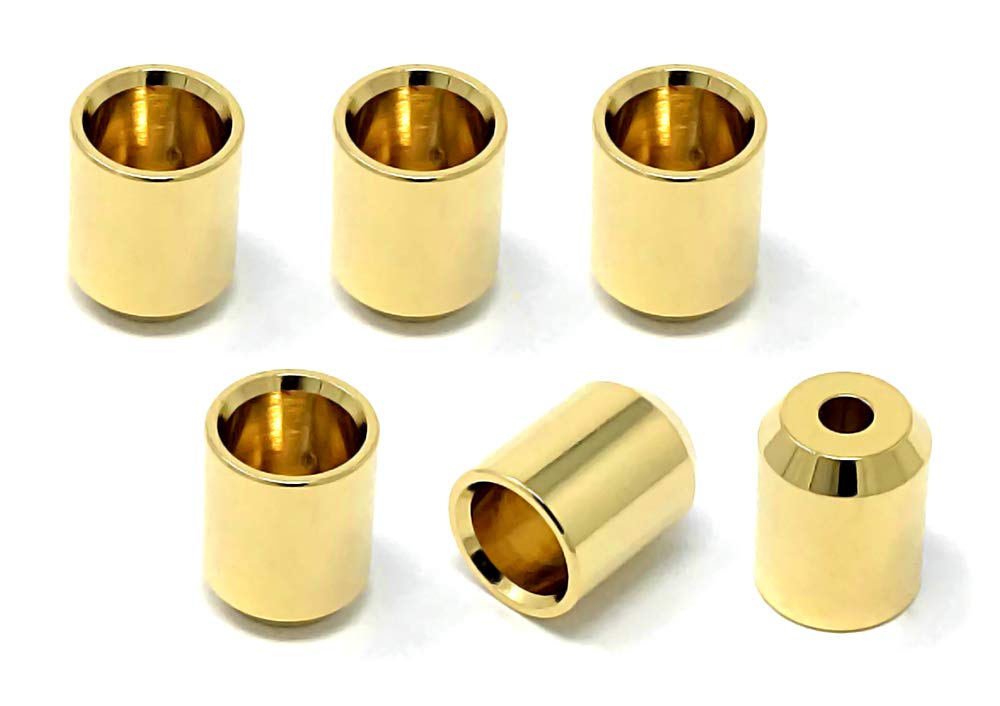 Vintage Forge Gold Flush Mount No Lip String Thru Body Ferrules For Electric Guitar (Set Of 6) Sf160 Gld