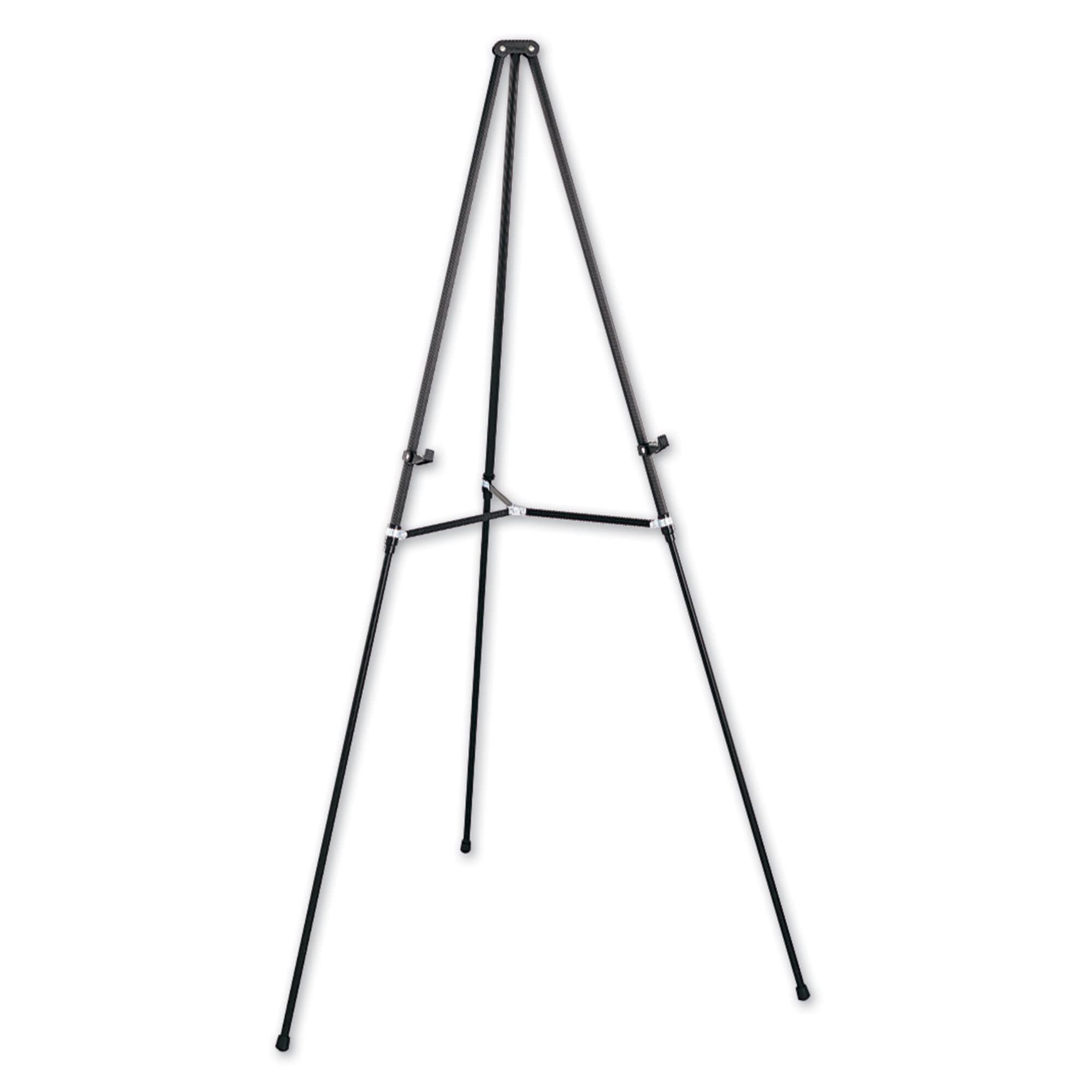 Quartet Easel, Aluminum, Lightweight, Telescoping, 66'' Max. Height, Supports 25 Lbs, Black (51E)