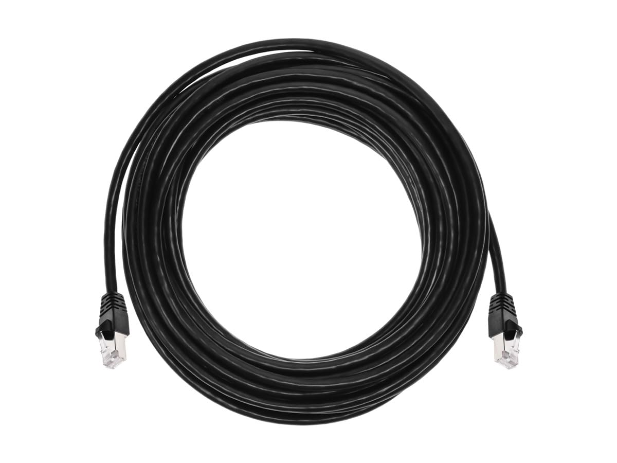 Monoprice Cat6A 30Ft Black Patch Cable Double Shielded (S/Ftp) 26Awg 10G Pure Bare Copper Snagless Rj45 Fullboot Series Ethernet