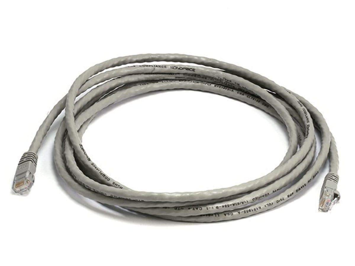 Monoprice 10Ft 24Awg Cat6 550Mhz Utp Ethernet Bare Copper Network Cable   Gray