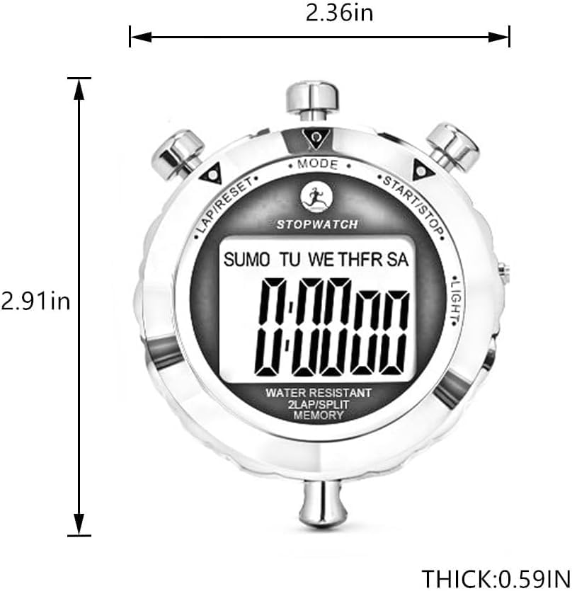 Rolilink Stopwatch,Metal Stop Watch For Sports Stopwatches Timer For Sports And Competitions (2 Lap With Backlight-Metal)