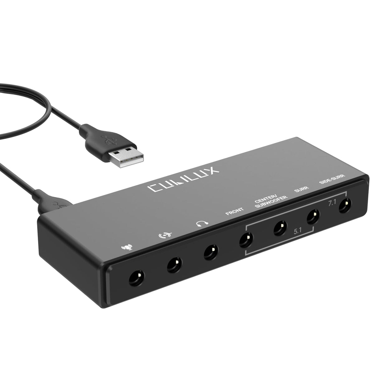 Cubilux 7.1 Usb Surround Sound Card  48Khz 384Khz Sample Rate For Headphones, Full Aluminum Alloy Usb A External Sound Card For