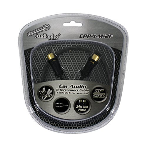 Audiopipe 24Kt Gold Plated Interconnect Cable 1 Male To 2 Female