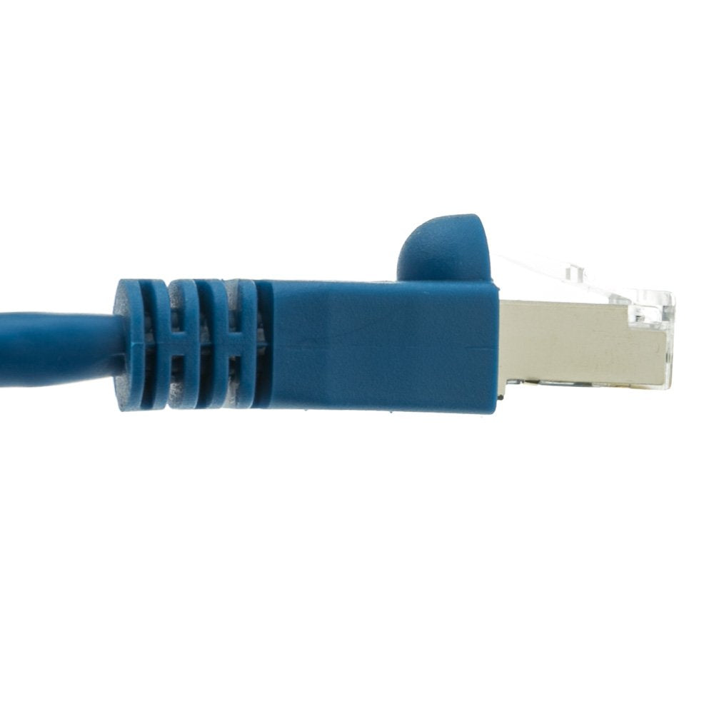 Cablewholesale 100 Foot Blue Cat6A Ethernet Patch Cable, Snagless/Boot With Rj45 Connector, 500 Mhz, 26 Awg, Stp(Shielded Twiste