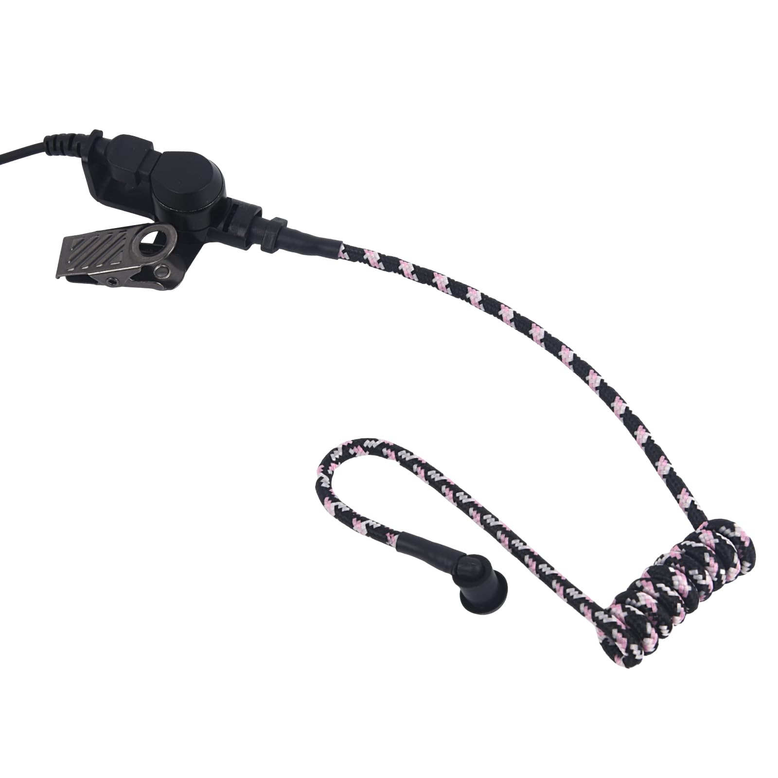 Pdflie Pink Paracord Acoustic Tube Braided Knitted Woven Fabric Nylon Thread Fiber Air Coil Tube Replacement For Walkie Talkie R
