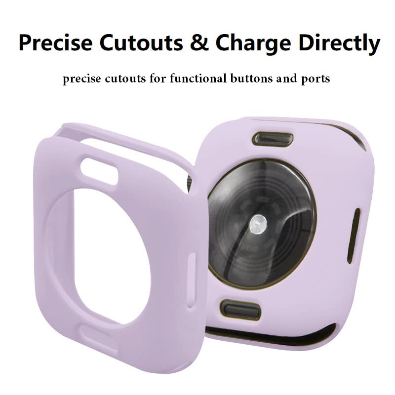 Hontao Ultra Thin Soft Tpu Shockproof Bumper Case For Iwatch Apple Watch Series 10 Purple 46Mm