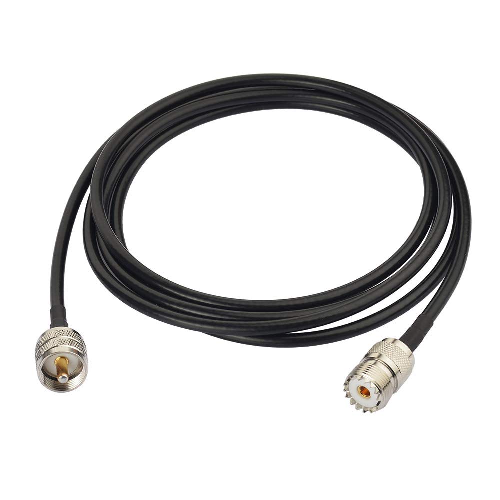 Bingfu UHF PL259 Male to SO239 Female RG58 Coaxial Jumper Cable 3m (10ft) - High-Performance Antenna Extension for CB, Ham, Two-