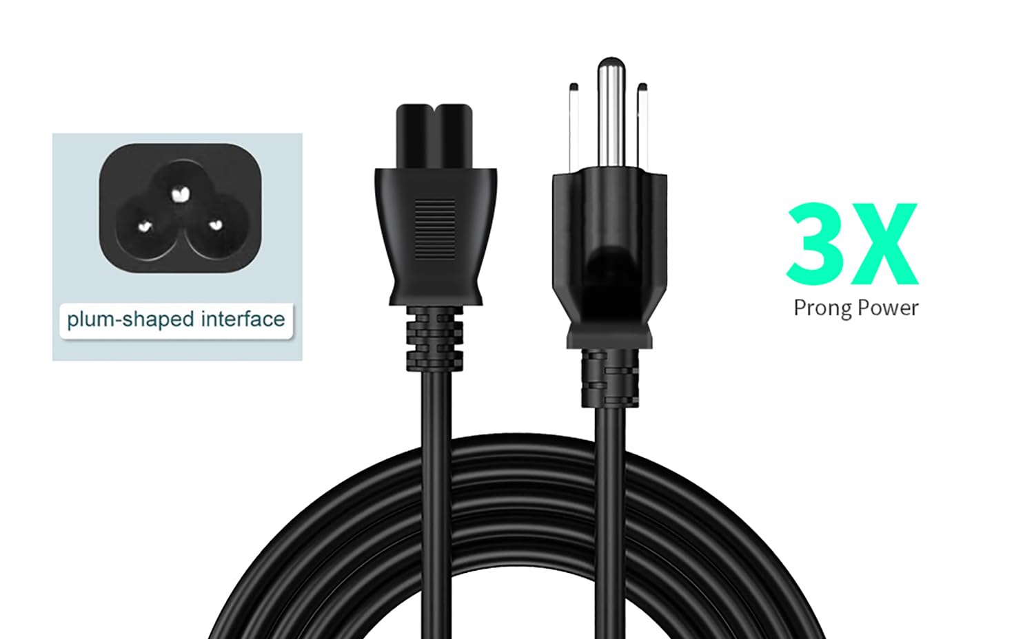 6Ft 18Awg Mickey Mouse Power Cord   Ideal For Lg Tv And Computer Power Cord   10A/1250W, 125V 120V 110V Load Power Cord Plugs