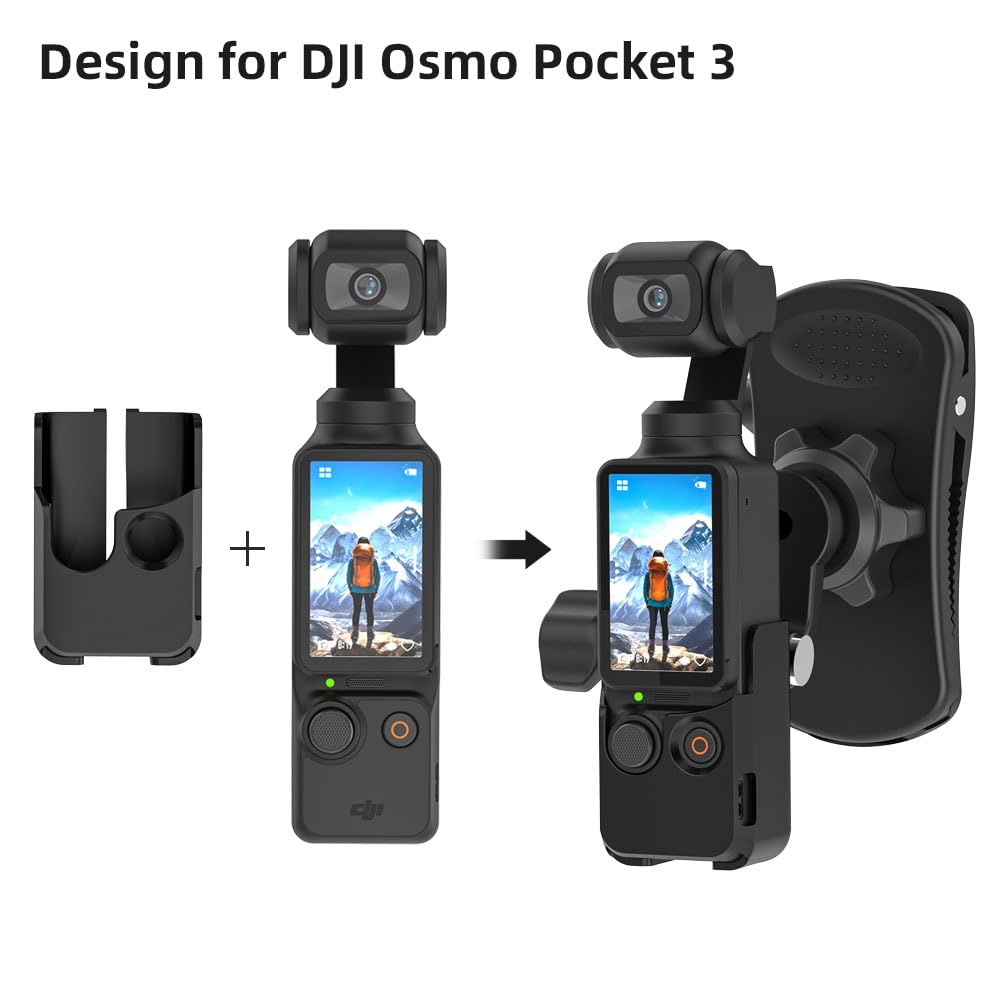 Surewo 360� Rotation Backpack Strap Mount,Quick Clip Mount With Expand Frame Compatible With Dji Osmo Pocket 3