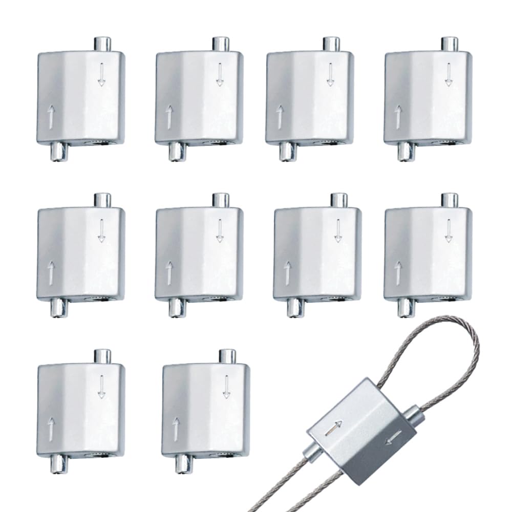 10 Pcs Upgrade Wire Rope Cable Clips, Wire Clips For Christmas Light Clips For Outside, Outdoor Cable Clips, Stainless Steel Wir