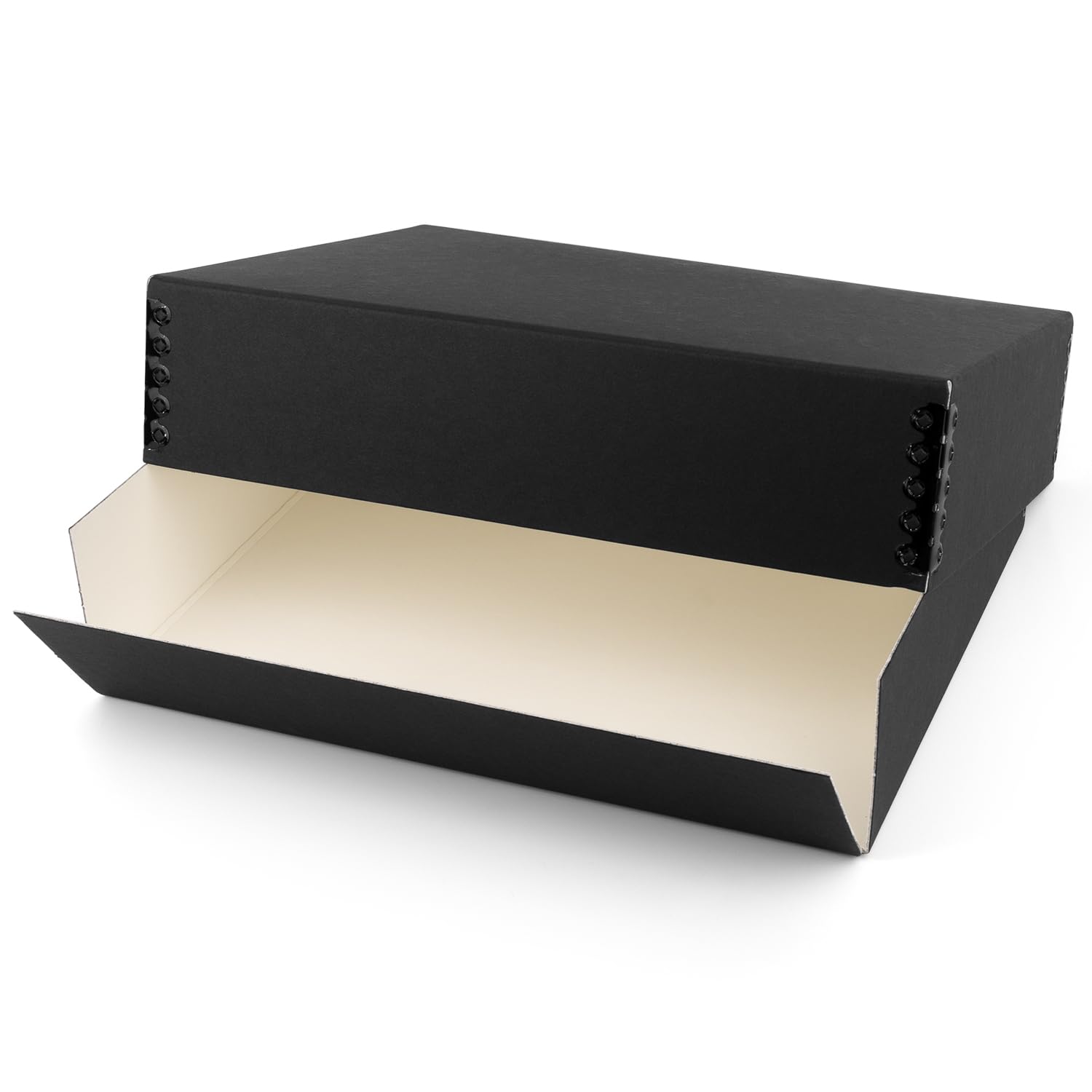 Lineco 12X12 Archival Scrapbook Storage Box, Acid Free Drop Front Box With Removable Lid. Preserves Photos, Documents, Crafts, Cards, Magazines, Prints, Albums And Paper Projects, Black