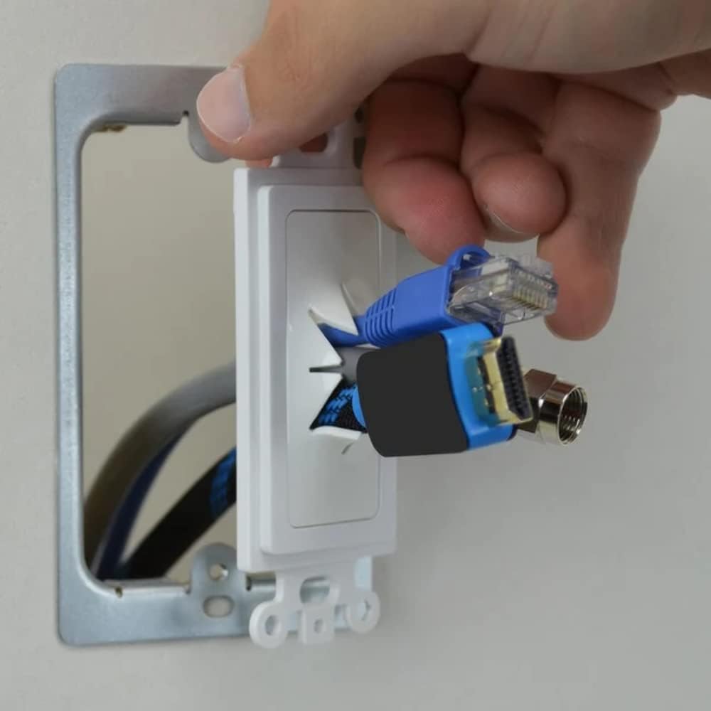 Cmple     Decora Wall Plate 1 Gang Insert With Flexible Opening Single Gang Decor Wall Plate   White