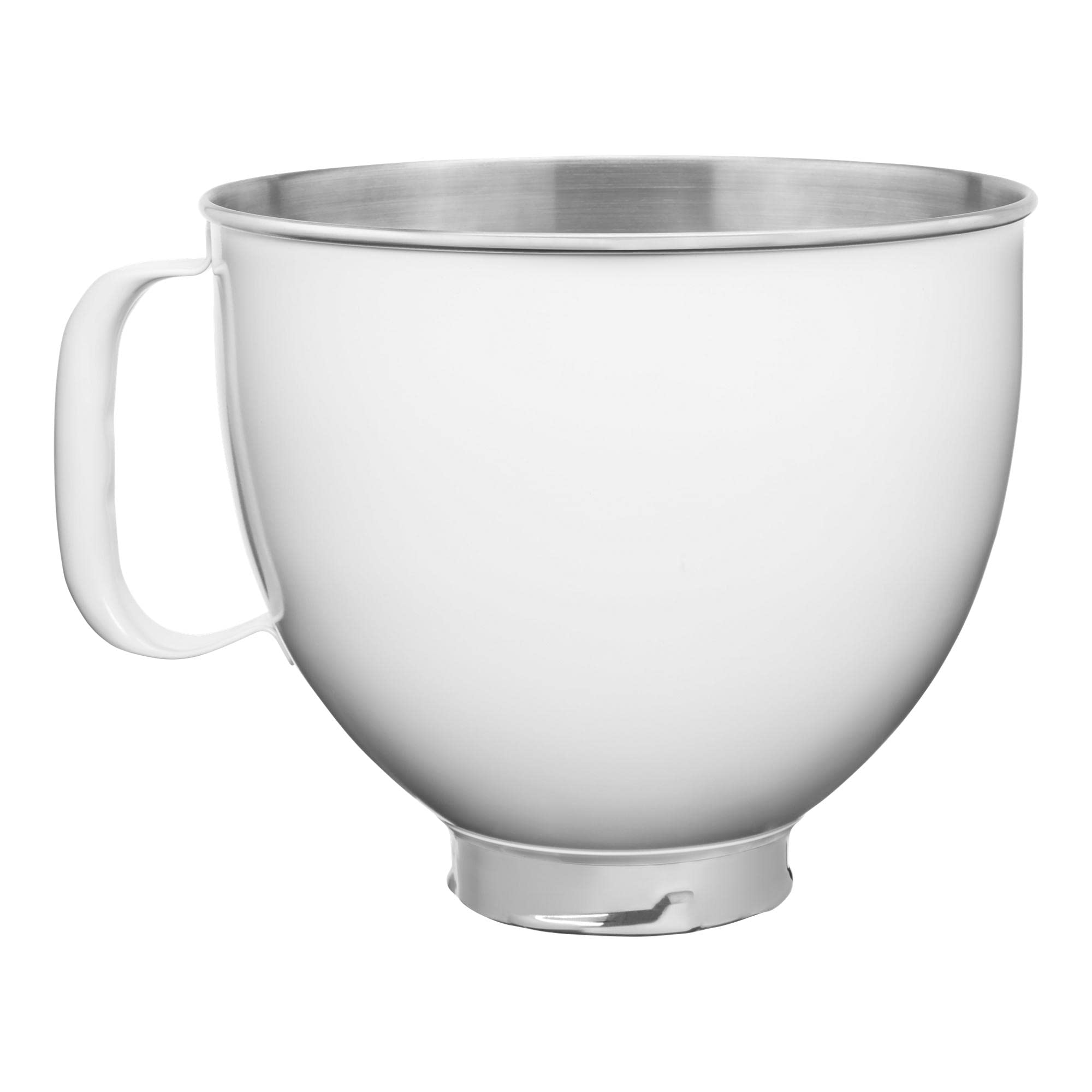 KitchenAid 5 Quart Stainless Steel Bowl for all 4.5-5 Quart Tilt-Head Stand Mixers KSM5SSBWH, White