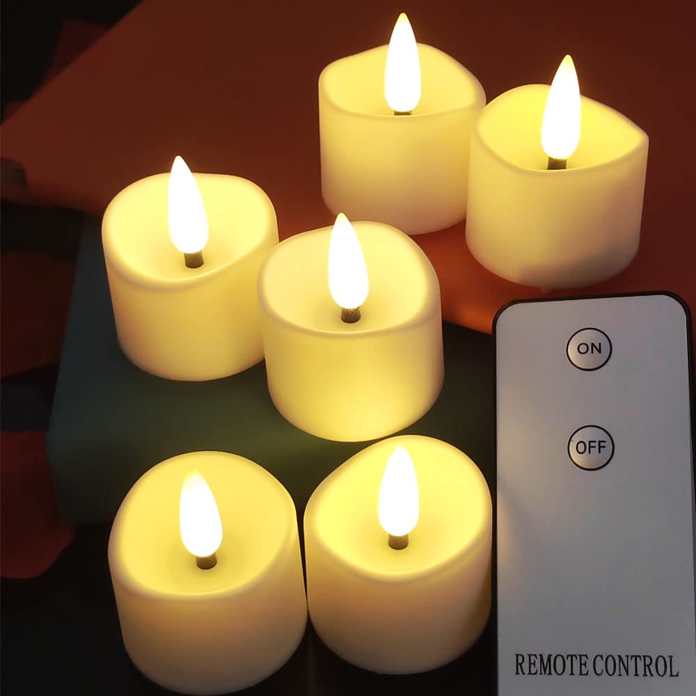 12 Pack Realistic And Bright Flickering Battery Operated Flameless Led Tea Lights Candles Remote,Tealight Candles For Holiday, W