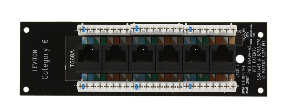 Leviton 47611 C6 CAT6 EXPANS BOARD TIA A/B WIRING 6PORT
