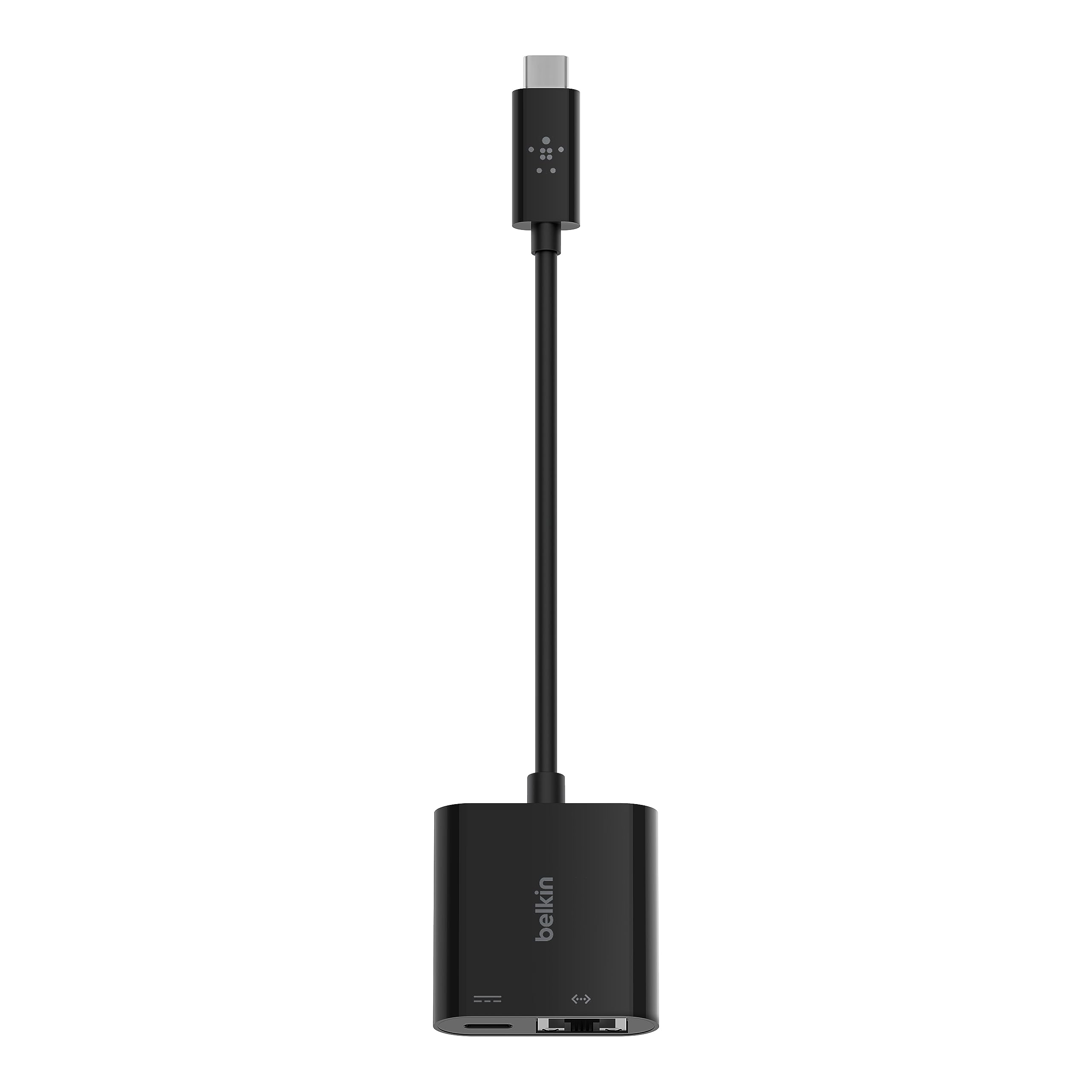 Belkin 60W Usb C To Ethernet + Charge Adapter   Gigabit Ethernet Port Compatible With Usb C Devices   Usb C To Ethernet Cable Fo