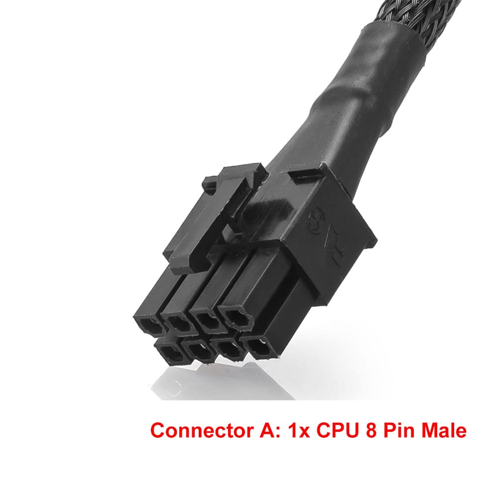 Owltree Braided Atx Cpu Power Cable 8 Pin Male To Cpu 8 Pin 4 Pin Male (4+4 Detachable) Motherboard Power Adapter Cable Eps 12V