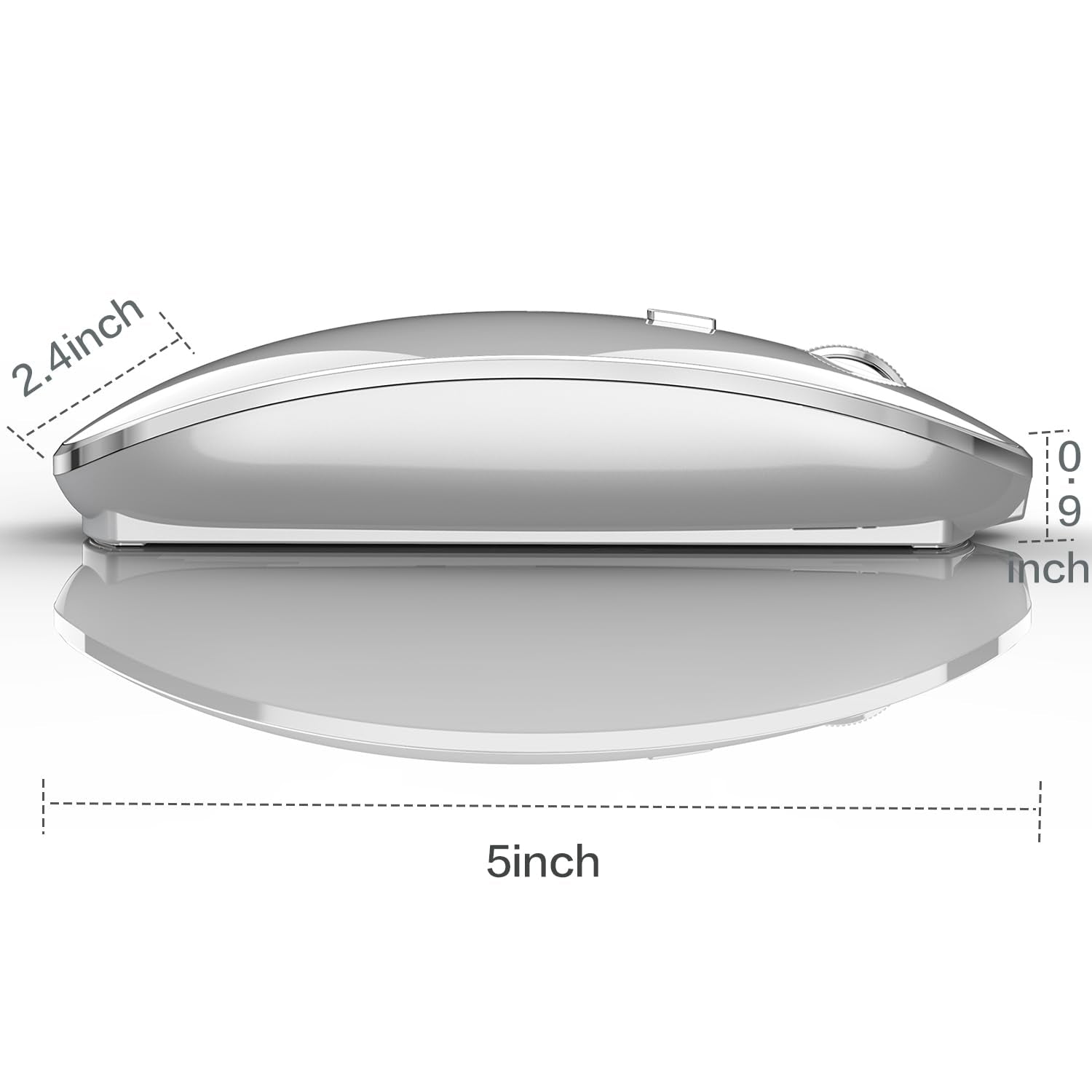 Jetta Wireless Mouse For Macbook Pro, Macbook Air, Laptop, Desktop, Chromebook, Win7/8/10/11, Pc   Silver