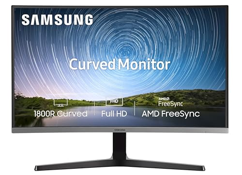 Samsung 27Inch(68.5Cm) Fhd, 1800R Curved 1,920 X 1,080 Led Monitor, Va Panel, Slim Design, Amd Freesync, Flicker Free, Hdmi, Au