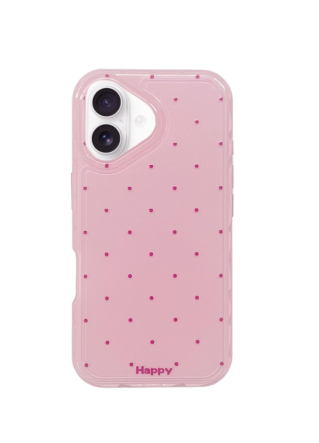 Dwginnt for iPhone 16 Case 6.1 Inch Cute Polka Dot Soft TPU Durable Protective Aesthetics Design Cover for Girls Women - Pink