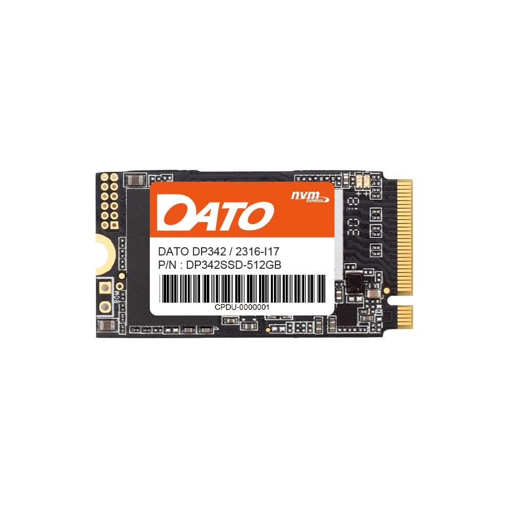 Dato M.2 2242 Ssd 512Gb, Pcie Gen3X4 Nvme 1.3 Internal Solid State Drive, Up To 2500/1800 Mb/S, Dp342 Series
