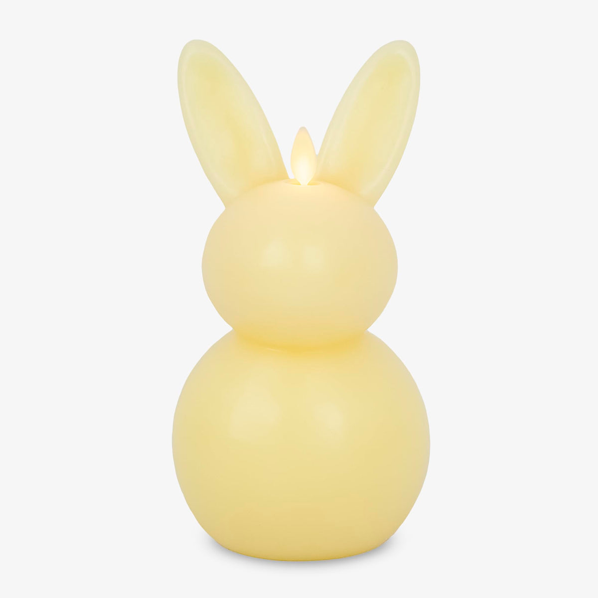 Luminara Easter Bunny Candle- Lemon Chiffon 4.5'' X 4.5'' X 8.5''- Flameless Real-Flame Holiday-Inspired Decor- Aa Batteries- Fl